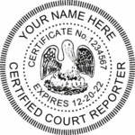 Louisiana Certified Court Reporter ED Desk Seal